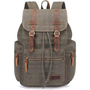Women Polyester lining Leather Trim Casual Laptop Travel Rucksack Backpack